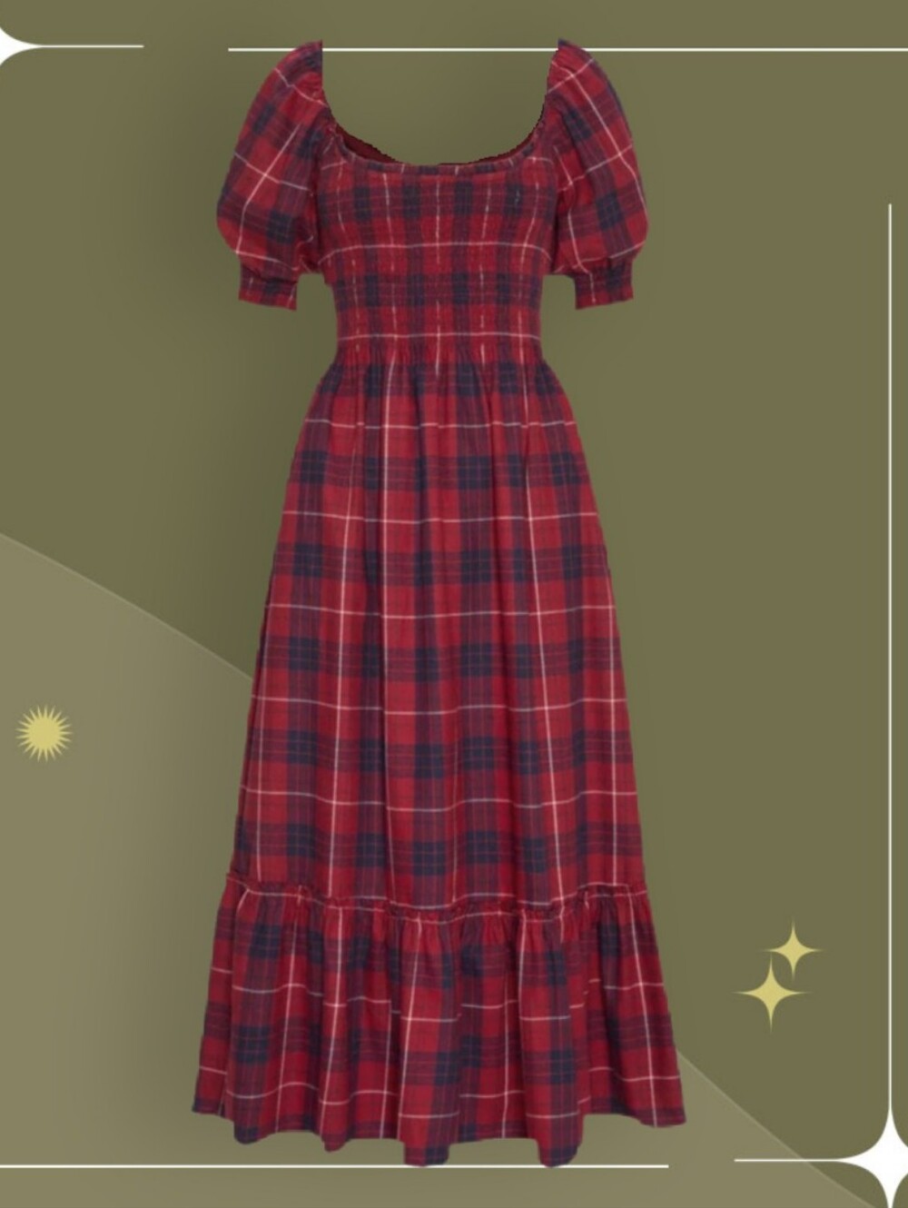 ✨ Hill House Home Louisa Nap Dress In Cherry Tartan Size Est. S / XS